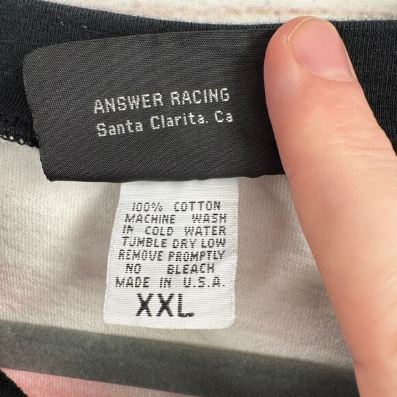 Vintage Answer Racing Long Sleeve Motocross Jersey Mens XXL White Black Red - Picture 10 of 12